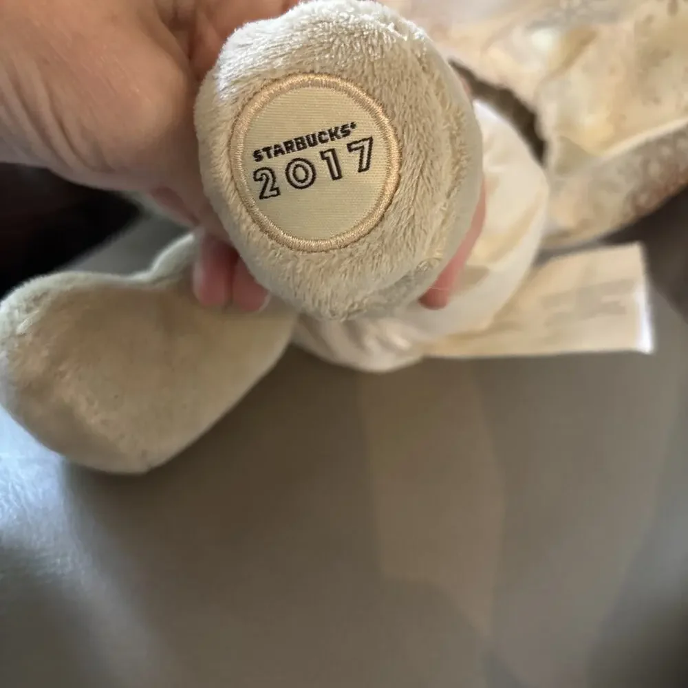 Starbucks 2017 Holiday Bearista Bear Plush 10” Beige W/O Coat